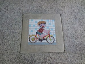 Street mosaic in pavement
